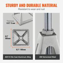 RV Stabilizer Jacks, 4 Pack Aluminum RV Leveling Jacks, RV Stack Jacks For RV Travel Trailer Camper, Single Screw Jack Support Up To 6000 Lbs, Adjustable From 11 Inch To 17 Inch - Silver - View 5