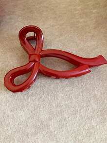 1个女士亚克力珍珠蝴蝶结发爪夹，大号，优雅马尾辫配饰，适合日常、海滩、旅行、派对等场合，时尚发夹，精致甜美的发饰（请注意，由于拍摄光线原因，产品图片可能与实物存在一定色差，请以实物为准）女士发饰 - 彩色 - 查看 5