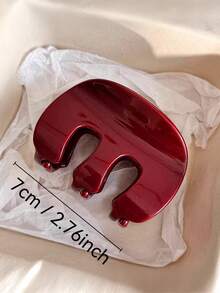 2个/1个女士红色M形爪夹，黑色波点发夹，发爪发卡，时尚百搭优雅简约纯色发夹，适合日常、休闲、派对、海滩、度假、发型设计、洗脸/洗头、化妆、服装配饰，秋季时尚发夹，秋季发饰，冬季发夹，春季发夹，夏季发夹，女士发爪 - 彩色 - 查看 3