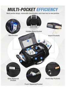 Large Capacity Portable Travel Bag Men's Basketball Ball Bag Sports Fitness Bag Short Outing Backpack Travel Light Sports Training Ski Fitness Bag Shoulder Travel Bag Shoulder Crossbody Bag Crossshoulder Duffel Bag,High School And College Students' Backpacks, Portable Travel Backpacks For Men Holiday - Multicolor - View 4