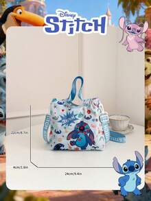 Disney 1个官方授权史迪奇印花手提袋，女士可爱卡通手提包，日常使用，可调节肩带斜挎包，方便携带 – 适合女性/女孩/学生，购物、外出理想之选 - 彩色 - 查看 4