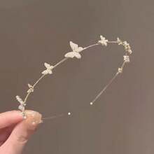 时尚法式蝴蝶发箍，优雅百搭的发饰，适合外出和洗脸时佩戴，镶钻发夹