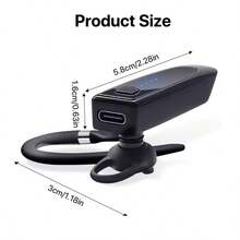 29 小时音乐播放时间，180 小时待机时间，无线免提耳机，带麦克风，支持双设备连接，轻巧入耳式无线商务运动耳机，专为办公室、卡车司机、驾驶员设计 - USB 充电 - 黑色 - 查看 12