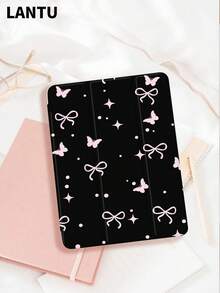 1pc Butterfly Silhouette Print Flat Protective Case, Compatible With Apple IPad 10.2", IPad Pro 11" 2020/2021/IPad (A16) 11" 11th Gen 2025/9th/10th, IPad Air 4th 10.9", Galaxy Tab S6 Lite 10.4", /, Anti-Drop, With Pen Slot, Sleep/Wake Support, Romantic Gift For Friends And Family, Valentine - Multicolor - View 2