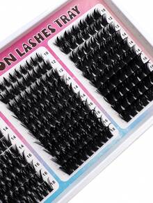 300D/200D/160D/100D/60D Densely Spiky Individual Eyelash Extensions, 180pcs/260pcs 10-18mm Super Lightweight Fluffy Eyelash Extensions, DIY D-Curl Curly Eyelash Extensions, Unique Spiky Cluster Eyelash Extensions, Single Fairy Cluster Eyelash Extensions, DIY At Home - D - 查看 5