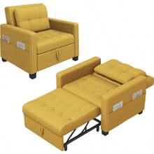 Costoffs Convertible Sleeper Chair, 3-In-One Chair Bed With Adjustable Backrest And Pillow For Limited Space