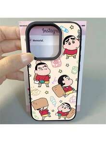 Fast EU Shipping (DE & ES)Spaßige und süße Crayon Shin Chan Muster Handyhülle kompatibel mit iPhone 16 Pro Max 15 14 13 12 11 7/8 Plus X XR XS Max Neue Luxus Anti-Rutsch und stoßfeste Silikon Weiche HülleSamsung