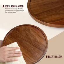 1pc/2pcs Wooden Breakfast Tray, Bathroom Tray, Round Serving Platter, Cheese Board, Decorative Kitchen Tray, Dining Service Platter