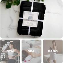 FIAN CUIS Polyblanc - Juego de 6 Toallas de Microfibra de Secado Rpido para Bao, Gimnasio y Manos | Toallas de Bao Grandes, Toallas para Gimnasio y Toallas para Manos en un Juego de Bao (Negro) - negro1 - Ver 7