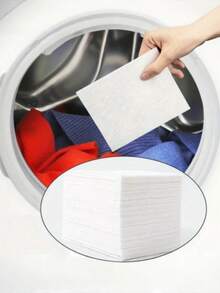 150pcs Laundry Sheets, Stain Removal Wipes, Anti-Discoloration Washing Paper, Absorbent Household Cleaning Wipes Similar To Cloth Texture Paper Towels - Multicolor - View 2