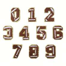 3/10/20 件 3.2 英寸雪尼尔数字 0-9 刺绣熨烫/缝制补丁服饰配件，适用于衣服、夹克、帽子、书籍、背包 - DIY 刺绣补丁用品 - 多色 - 查看 25