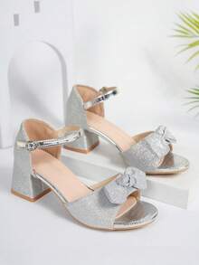 2026 Summer New Fashionable Sexy Goddess Lace-Up Thick Sole Roman Sandals, Women's High Heel Bowknot Sandals - Silver - View 12