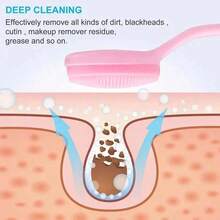1pc/2pcs Silicone Facial Cleansing Brush, Manual Silicone Exfoliating Brush, Reusable, Removes Makeup Residue And Blackheads, Face Massage - Multicolor - View 4