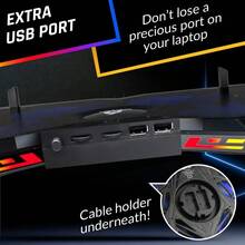 Wind RGB Almohadilla de refrigeracin para porttil Ms de 500.000 unidades vendidas Nuevo 2023 Potente enfriador de porttil de accin rpida Soporte para porttil con 4 ventiladores de refrigeracin a 1200 RPM 2 puertos USB PC     One - RGB - Ver 8