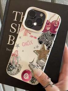 1pc Metal Frame Transparent Personalized Lips English Beauty Puzzle Collage Pattern Phone Case, Suitable For IPhone 16 Pro Max, 17/16/15/14 Plus, 13/12/11, Air - Kiểu 5 (1 chiếc) - Xem 8