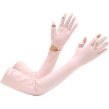Guantes para Manejar Mujer, Guantes para Manejar, Guantes Proteccin UPF 50+ Mangas Largas Ajustables, Proteccin Manos y Brazos, para Mujer y Hombre - Rosa - Ver 3