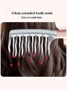 2pcs Wide-Tooth Comb, Suitable For Long Curly And Voluminous Hair - Fashionable Black And Light Blue Combs With ABS Handles, Great For Styling Curly Hair And Home Massage, Ideal Holiday Gift For Friends, Elegant Hair Brush, Stylish Hair Care, Suitable For Curly, Wavy And Voluminous Hairstyles, 1 Pair - Multicolor - View 6