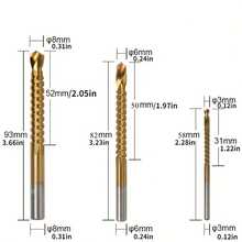 3 Stücke/6 Stücke Stufenbohrersatz, Titan beschichteter Gusseisen Bohrer 4-20 4-12 3-12mm 3 6 8mm, geeignet für Holzbearbeitung und Metallkernbohrungen - Verschiedenfarbig - Übersicht 3