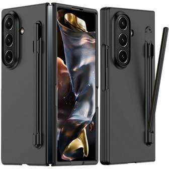 keshengtai 1ชิ้น เคสโทรศัพท์สีดำพร้อมที่ใส่ปากกา & 1ชิ้น ปากกาสไตลัส เข้ากันได้กับ Samsung Galaxy Z Fold 7/6/5/4/3 5G
