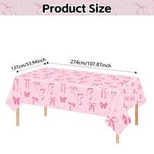 1pc Valentine's Day Heart Print Disposable Waterproof Decorative Tablecloth For Party, Proposal - Multicolor - View 3