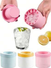 1个硅胶圆柱形冰格模具，创意冰模，制冰器，减压冰格，迷你冰格，适用于饮料、果汁、冰淇淋、鸡尾酒和咖啡，可重复使用，冰桶，硅胶圆柱形冰格