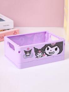 1pc Cartoon Willow Foldable Stationery Storage Box, Desktop Organizer,Pencil Case,Bag - one-size - View 4