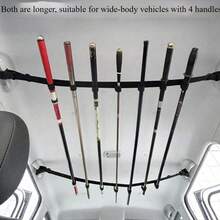 2pcs Adjustable Lightweight Aluminum Fishing Rod Holder Rack, Can Hold 7 Rods, Quick Installation Without Drilling, Ceiling Mount Storage Rack With Non-Slip Hook And Loop Straps, Secure Grip, Space-Saving Design, Suitable For SUV, Truck, Van, RV, Small Truck For Outdoor Fishing Trips - Black - View 15