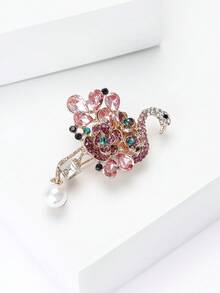 奢华水钻火烈鸟胸针 - 鸟类动物胸针，男女皆宜，休闲派对珠宝配饰/朋友礼物徽章装饰 - 火烈鳥 - 查看 4