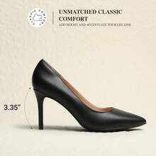 Women's Pointed-Toe Stiletto Pumps Elegant Slip-On Heels For Wedding, Office, And Special Occasions. Designed For Style And Comfort. - Black - View 4