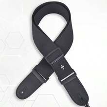 高级吉他背带 - 黑色（不含拨片），带便捷拨片袋，材质柔软，长度可调节，皮革包边，适用于贝斯、电吉他、电贝斯和原声吉他，是演奏和练习的理想音乐配件 - 适合音乐家、专业吉他手、吉他爱好者、小型工具、吉他相关用品、吉他配件、音乐配件、音乐礼品 - 彩色 - 查看 5