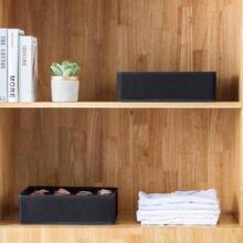 Socks Underwear Drawer Organizer Divider 2 Pack, 24/16 Cell Collapsible Storage Boxes, Closet Organizer For Small Clothing, Reliable Organizers Storage, Must-Have Dorm Essentials For Bedroom Dorm - 黑色 + 24 細胞 - 查看 7