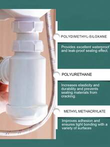 白色密封腻子，墙面修补膏，带刮刀的腻子修补工具套装，快速简便地填充家庭墙面裂缝、石膏凹痕和木材划痕，造型腻子，密封砂浆，墙孔，空调孔，排水连接快速修补泥，车间用密封泥，排水除臭剂，空调孔填充剂，墙孔密封剂 - 白色 - 查看 5