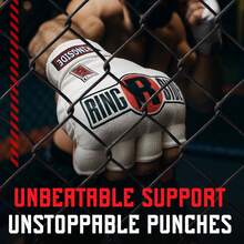 Ringside Envoltura para Guante, Gel Que Absorbe Impactos, Muay Thai, MMA, Kickboxing, Boxeo - Rojo - Ver 7