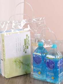 1/5/10/20/30/40/50pcs Valentine's Day Gift Bags, Transparent PVC Tote Bags With Handles, Reusable, Waterproof, Dirt-Resistant, Suitable For Holidays, Party Gifts, Shopping And Small Business Packaging - Gift Bag - View 12