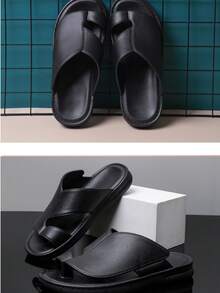 Men's Anti-Slip Fashion Flip Flop Sandals, Summer - Black - View 5