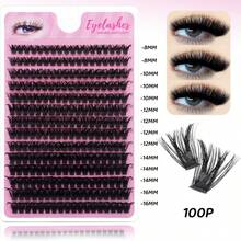 280 Clusters Single Strand DIY Eyelash Extensions Segmented False Eyelashes 14 Rows Large Capacity - C - View 6