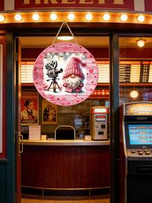 Valentine's Day Wooden Gnome Wreath Sign, Love Never Fails, Holiday Door Ornament And Wall Decor, Perfect Holiday Decoration For Home, Patio, Living Room, And Bedroom, Ideal Valentine's Gift - Multicolor - View 4