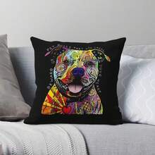 BewareOfPitBullsCanineSquarePillowcasePolyesterLinenVelvetCreativeDecorativeThrowPillowCaseCarCushionCover18_ - trắng - Xem 2