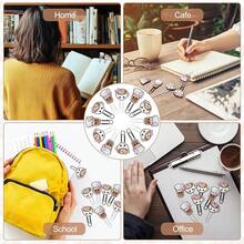 12 Pcs Coffee Cup Shape Paper Clips Funny Cute Paperclips Bookmarks Planner Clips Back To Schoolsss Teacher Appreciation Gift Supplies For Employee Office Supplies Stationery Coffee Lover Gifts - 白色,黑色 - 查看 6