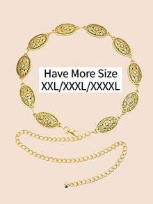 CPA-1pc Plus Size Women's Waist Belt, Western Style Boho Vintage Floral Buckle Textured Metal Waist Chain, Beach Vacation, Party, XXL Fall, Autumn, Halloween - Vàng 2 - Xem 11
