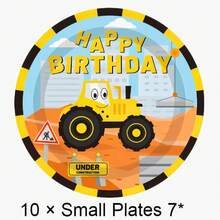 50/80pcs Construction Themed Disposable Tableware Set, Perfect For Valentine's Day, Back-To-School Season ,Camping, Patio Barbecues, Picnitc, Bbq, Wedding, Bachelorette Party, Party And Birthday, Suitable For Party Decorations, Home Decorations