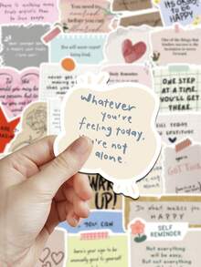 50pcs Positive Uplifting Phrase Stickers, Great For Scrapbooking, Journals, Notebooks, Cups, Skateboards, Adding Fun To Your Devices! - Multicolor - View 5