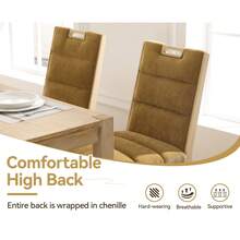 WAHSON OFFICE CHAIRS Linen Dining Chairs Set Of 2 Upholstered Kitchen Chairs With Wood Legs For Restaurant/Dining Room - Yellow - View 4