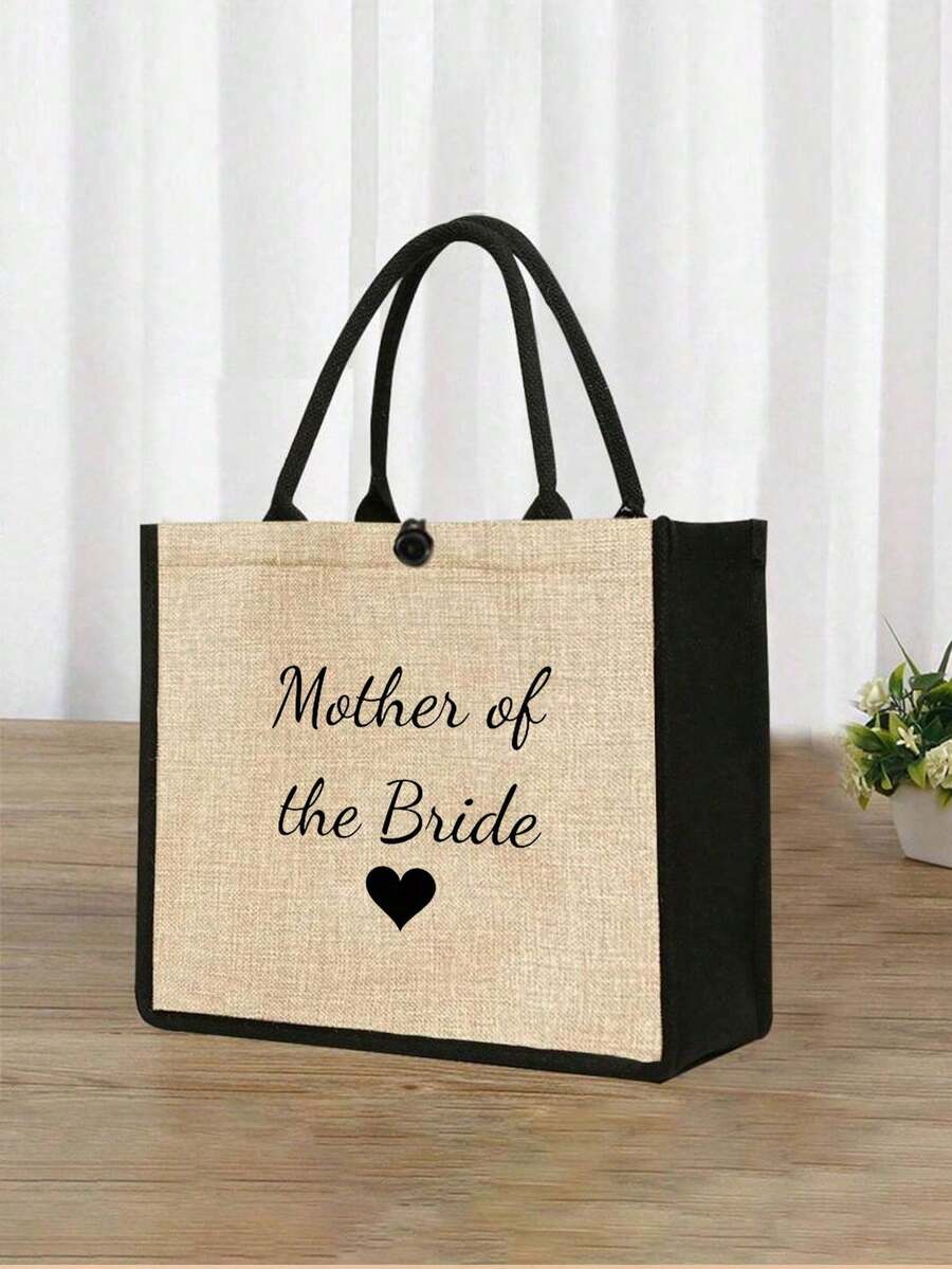 Bộ 2 túi vải canvas dành cho mẹ cô dâu và mẹ chú rể, thích hợp cho đám cưới, lễ đính hôn, tiệc độc thân, tiệc cô dâu, cũng có thể làm quà Giáng sinh. - Nhiều màu - Xem 1