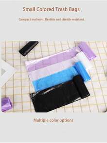 Multi-Color Perforated Trash Bags, 30/60/90/120 Pcs Per Pack, Thick Leakproof Garbage Bags For Home, Kitchen, Bedroom, Living Room, Bathroom - Multicolor - View 5