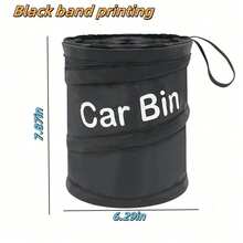1pc Portable Multifunctional Car Folding Garbage Bin, Foldable Car Garbage Bin Storage Bin, Hanging Car Garbage Bin, Car Storage Bin, Backrest Storage Bag, Car Seat Storage Bin, Camping Spiral Bin, Car Accessories, Suitable For In Car Garbage Storage - Black - View 7