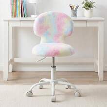 Chairus Mushroom Children's Swivel Chair In Soft Colorful Faux Fur Height Adjustable Desk Chair For Kid's Room - 粉色 - 查看 1