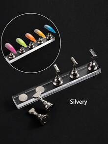 5pcs/Pack Magnetic Nail Art Practice Base & Display Board, Reusable For Nail Tips, Ideal For Beginner Training And Nail Salon Display, Sturdy Practice Stand - Multicolor - View 8
