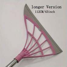 1pc Magic Broom Longer Version 112cm/43inch Rubber Strip Broom Broom Silicone Sweep Cleaning Floor Wiper Silicone Broom Domestic Toilet Lazy Broom ,A Broom Beloved By Young People, Middle-Aged Women, And The Elderly - Army Green - View 4
