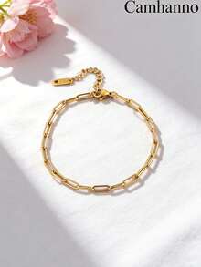 Camhanno 1 chiếc vòng tay điều chỉnh được, kiểu dáng thanh lịch, tông vàng cổ điển đơn giản, trang sức thời trang thường ngày dành cho nữ, phụ kiện hàng ngày. - Nhiều màu - Xem 10